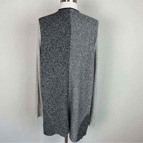 Eileen Fisher Black Gray Wool Linen Cardigan Sweater 2X - Picture 5 of 7